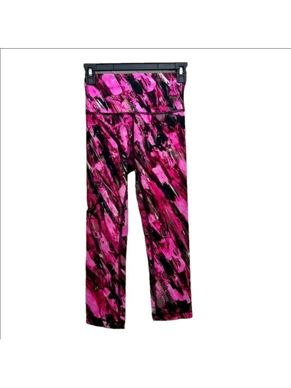 Lululemon Wunder Train High Rise Leggings Black Pink Size 4